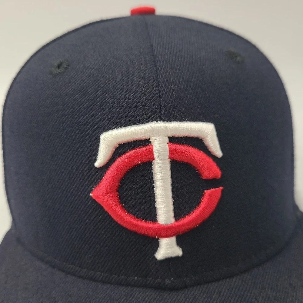 Vintage Minnesota Twins Hat Fitted 7 1/8 New Era 59Fifty Blue MLB Wool‎ Y2K Men